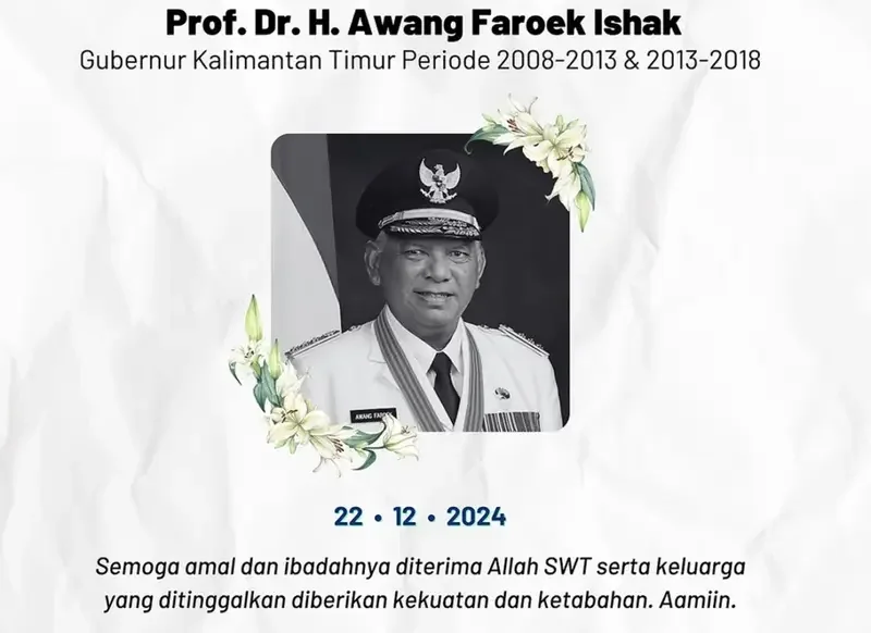 Mantan Gubernur Kaltim Awang Faroek Ishak Meninggal Dunia saat perawatan di RSUD Kanujoso Djatiwibowo,Balikpapan,Kaltim.