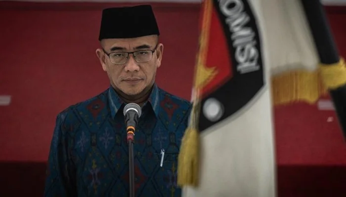 Hasyim Asy'ari dipecat dari jabatan Ketua KPU karena terbukti melanggar etik. (ANTARA FOTO/BAYU PRATAMA S).