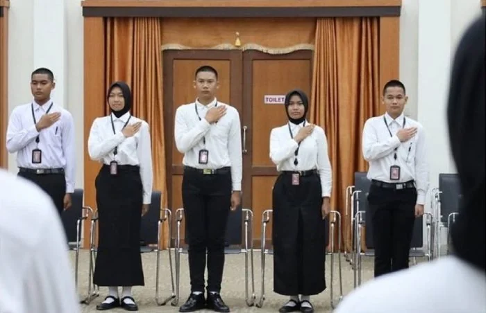 Para Paskibraka Kaltim di pembukaan Pusdiklat, Jumat. (Humas Pemprov).