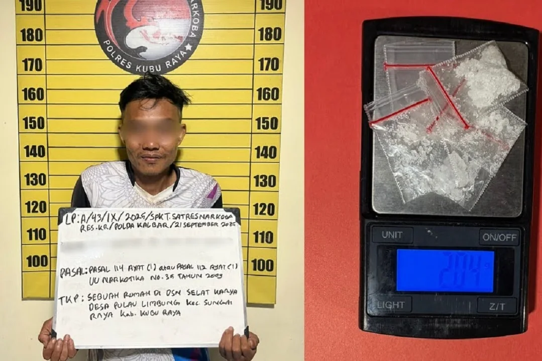 Bongkar Peredaran Narkoba di Pulau Limbung, Polisi Amankan Pelaku dengan Sabu 2,04 Gram di Lemari. (FOTO: HUMAS POLRES)