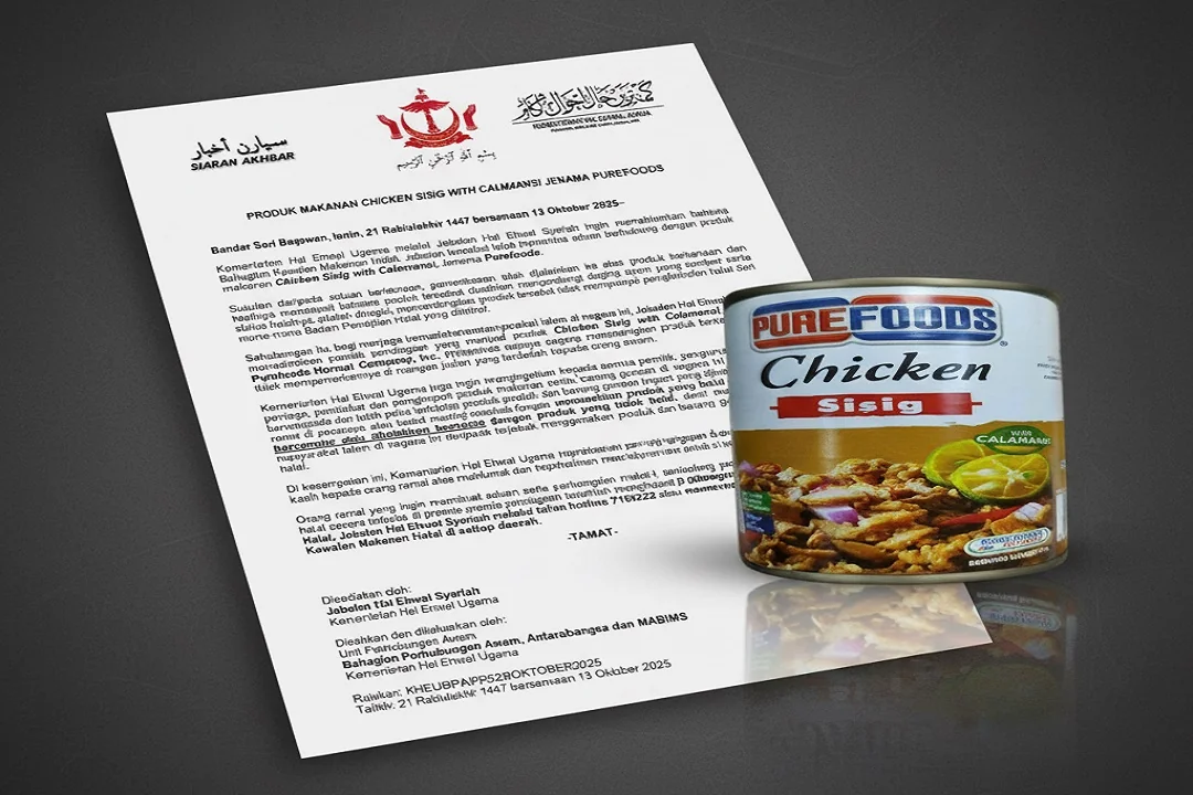 Kementerian Agama Brunei Ragukan Kehalalan Produk 'Chicken Sisig with Calamansi' Merek Purefoods. (FOTO GOV.BN)