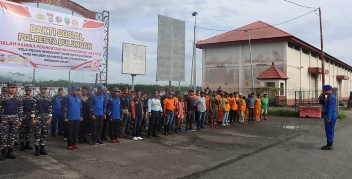 Apel Polres Bulungan jelang Baksos di area Pelabuhan dalam rangka HUT Bhayangkara ke-79.