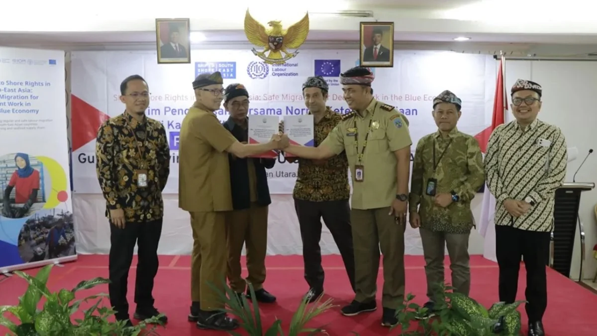 Pemerintah Provinsi Kaltara bersama ILO dan Uni Eropa meluncurkan Tim Inspeksi Gabungan untuk kemajuan industri perikanan yang berkelanjutan. Foto: BIRO ADPIM