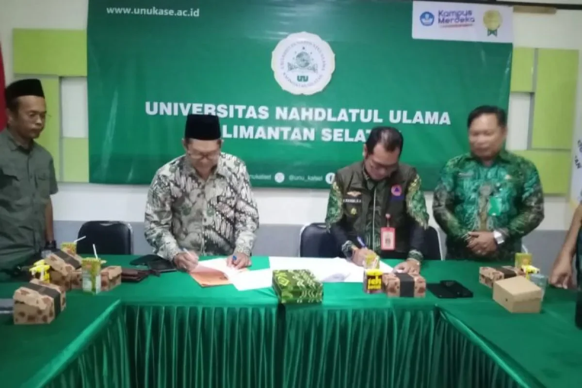 BPBD Balangan menandatangani nota kesepahaman dengan UNUKASE di Paringin, beberapa waktu lalu. (ANTARA)