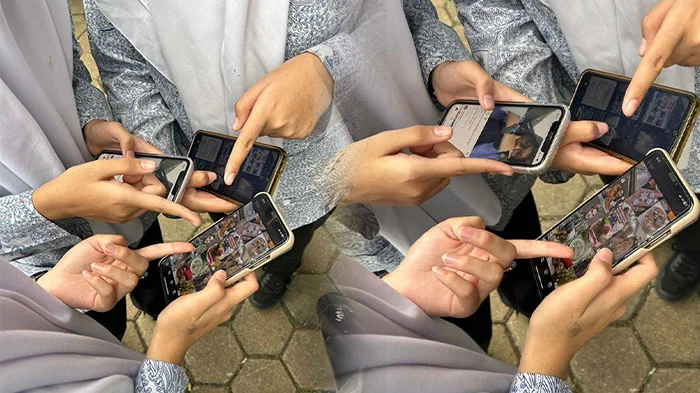 LITERASI DIGITAL - Para Siswa menggunakan smartphone. Forum Jurnalis Ekonomi Khatulistiwa (FOJEKHA) bersama Indosat Ooredoo Hutchison melalui program Generasi Terkoneksi (GENsi) akan menyelenggarakan kegiatan Pelatihan Literasi Digital dan Berpikir Kritis