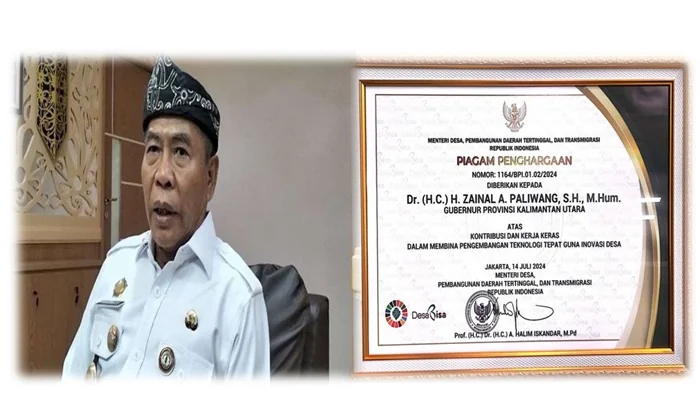 Pengharagaan Gubernur Kalimantan Utara (Kaltara), DR (HC) H. Zainal A. Paliwang.