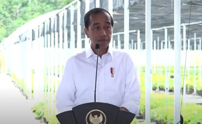 Presiden Joko Widodo saat peresmian Persemaian Mentawir di Paser Penajam Kalimantan Timur (screenshot video Setneg RI).