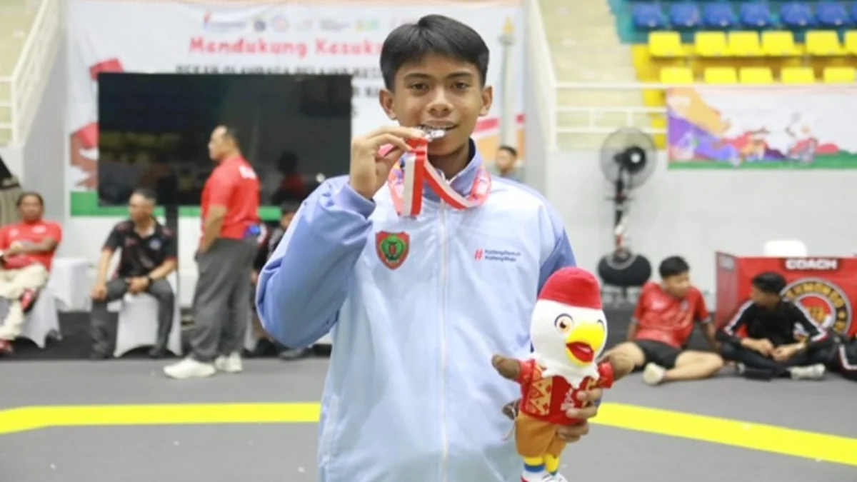Kontingen Kalimantan Tengah meraih medali perak pertama dari cabang Taekwondo pada POPNAS XVII 2025 di Jakarta. Foto: MMCKalteng