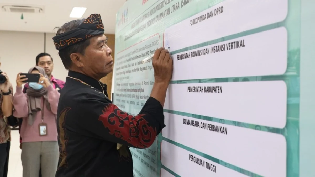 Pemprov Kaltara meluncurkan program SIKOMPAS sebagai inovasi kolaboratif bersama swasta, akademisi, dan masyarakat untuk mempercepat pengentasan kemiskinan. Foto: BIRO ADPIM