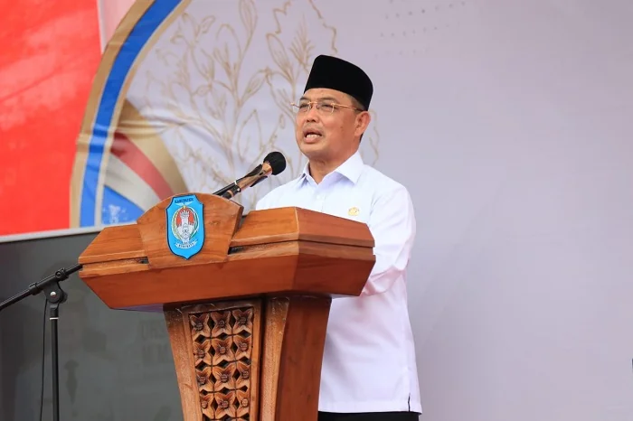 PENUTUPAN - Gubernur Kalimantan Barat Ria Norsan saat menyampaikan sambutan pada penutupan penutupan rangkaian Bulan Bhakti Gotong Royong Masyarakat (BBGRM) XXIII dan Hari Kesatuan Gerak Pemberdayaan dan Kesejahteraan Keluarga (HKG-PKK) ke-54 tingkat Prov