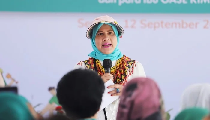 Ibu Negara Iriana Jokowi saat bawa pelatihan di Penajam Paser Utara, Kaltim.