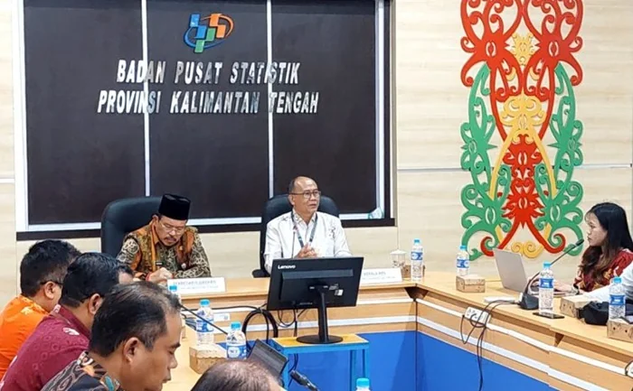 Rilis Berita Resmi Statistik di kantor oleh Badan Pusat Statistik (BPS) Provinsi Kalteng, (foto/ist).