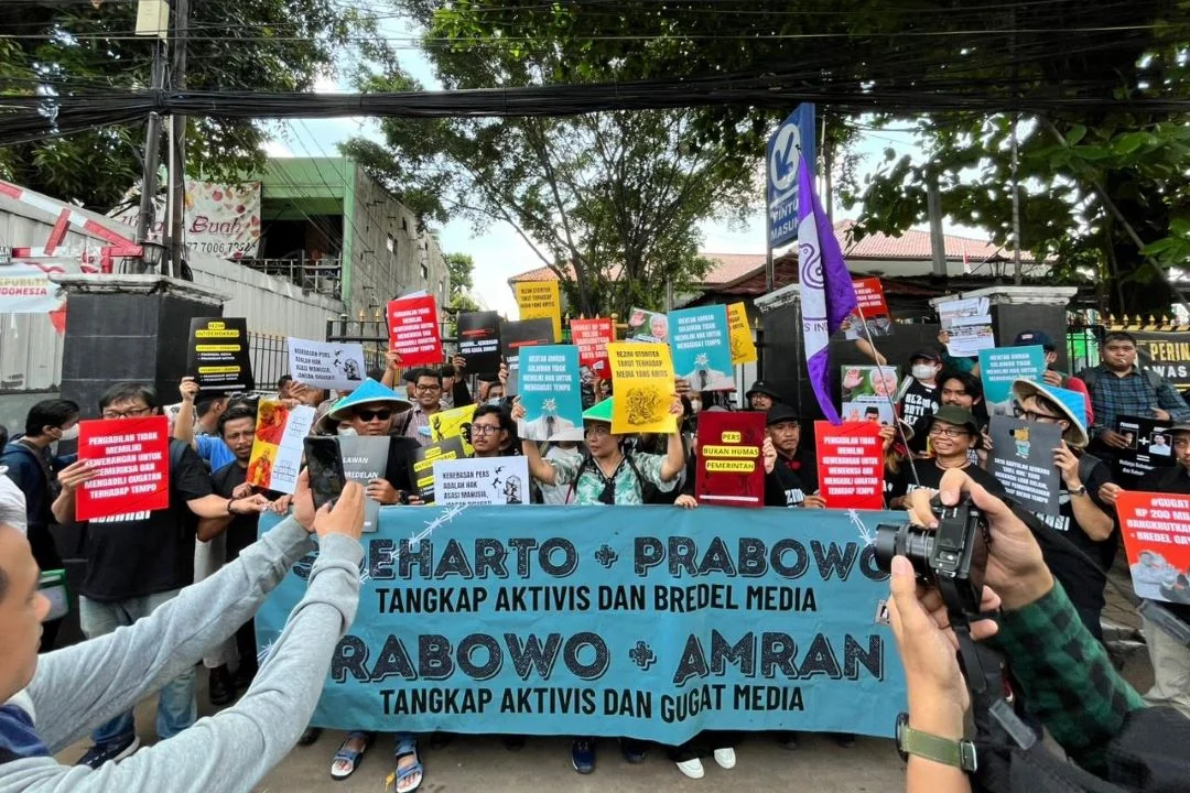Solidaritas Pers di Sidang Gugatan Menteri Pertanian ke TEMPO: Dinilai Upaya Pembungkaman. (FOTO: ISTIMEWA)