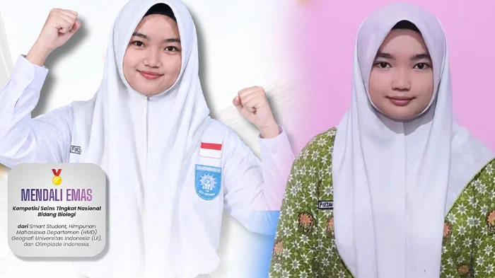 PRESTASI - Siswi SMA Muhammadidyah 1 Pontianak Firzah Istiani erhasil menyabet medali emas dalam Kompetisi Sains Tingkat Nasional Bidang Biologi yang diselenggarakan oleh Smart Student HMD Universitas Indonesia bekerja sama dengan Olimpiade Indonesia
