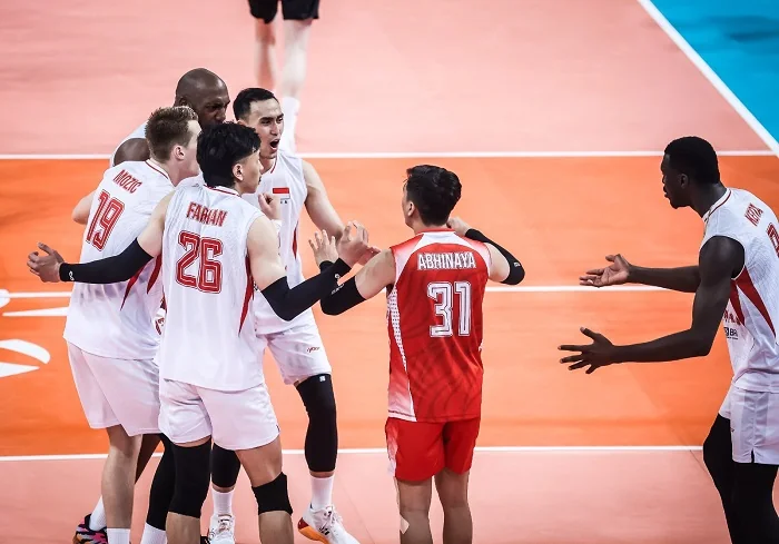 SELEBRASI - Skuad Jakarta Bhayangkara Presisi (JBP) pada laga semifinal AVC Men's Champions League 2026 di GOR Terpadu Ahmad Yani, Pontianak, Kalimantan Barat, Sabtu (16/5/2026)/Istimewa