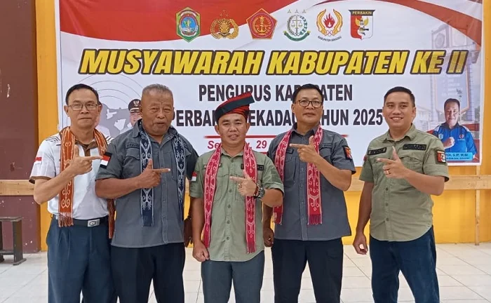PERBAKIN - Fransico Wardianus kembali terpilih memimpin Perbakin Sekadau Periode 2025-2029 pada Muskab Perbakin ke II pada Sabtu (29/11/2025)