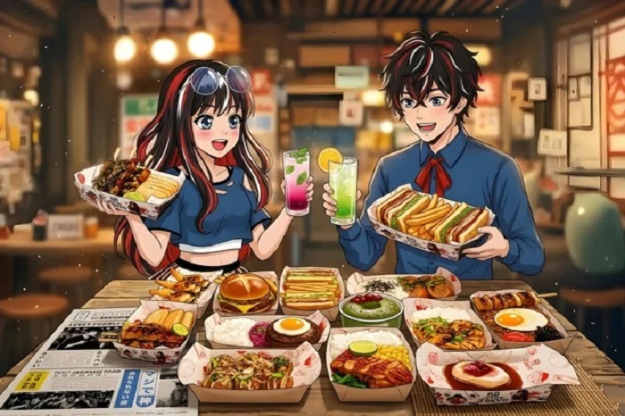 Ren dan Reina menikmati hidangan 60 Seconds to Tokyo