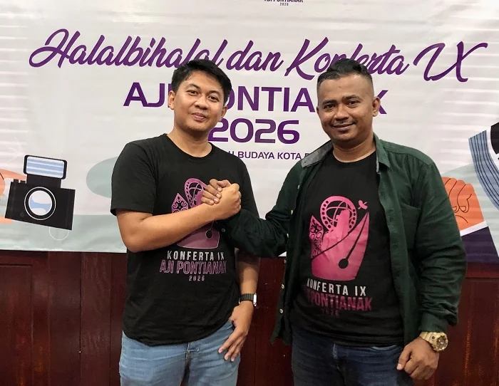 KONFERTA - Hasil Konferta IX AJI Pontianak mengukuhkan Aldy Rivai dan Bagoes Suhanda sebagai ketua dan Sekretasi AJI Kota Pontianak periode 2026-2029.
