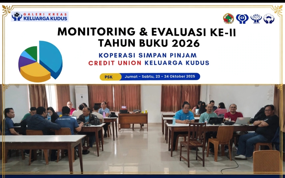Monitoring & Evaluasi Ke-Ii Tahun Buku 2026 KSP CU Keluarga Kudus, Aula Lantai 2 Gedung PSE Keuskupan Agung Pontianak 23 & 24 Oktober 2026