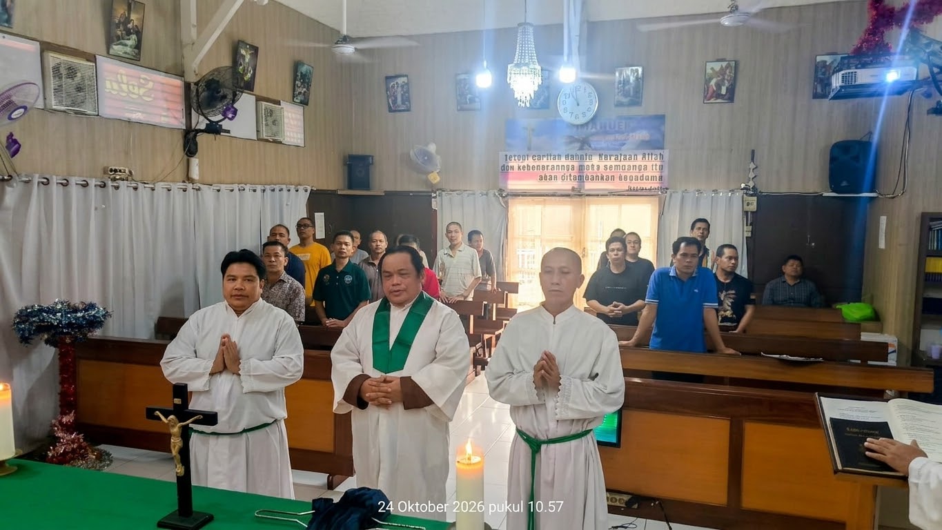 Bimbingan & Penyuluhan melalui Ibadat Rutin untuk Warga Binaan Katolik Di Gereja Rutan Kelas II A Sungai Raya Dalam Pontianak 24 Oktober 2026.