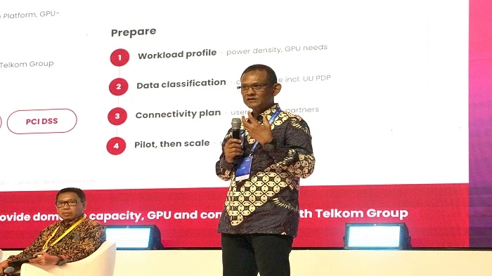 VP Sales & Marketing NeutraDC Erik Orbandi saat menjadi panelis dalam sesi Sovereign Technology & National Compute pada Sovereign Tech Summit 2026, bagian dari rangkaian Bali Tech Week (BTW) 2026 di Denpasar, Bali, Kamis (22/10/2026).
