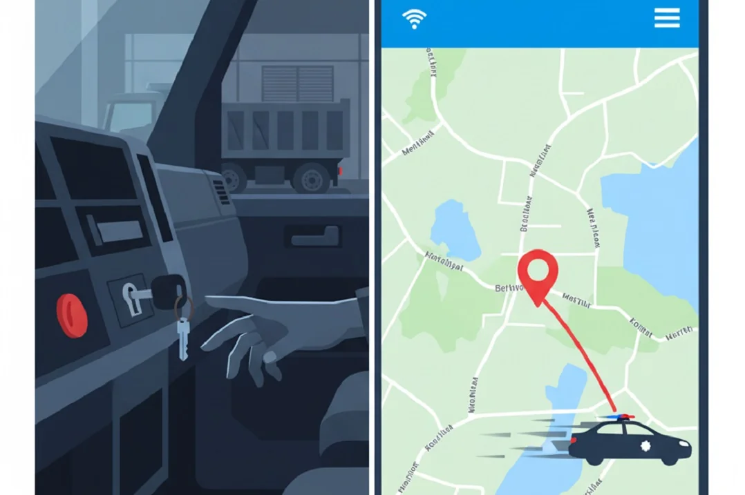 Peringatan Penting! Kunci Ditinggal di Tempat Cuci Mobil, Dump Truck Dibawa Kabur Pelaku. (ILUSTRASI: AI)
