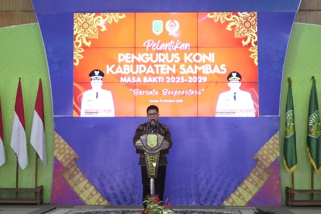 KONI Sambas Periode 2025–2029 Dilantik, Bupati Satono Tekankan Sinergi: Jadi Role Model Peningkatan Kualitas SDM Olahraga. (FOTO: ISTIMEWA)