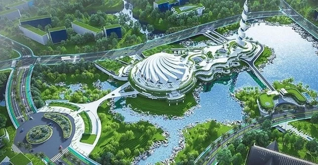 Desain Masjid Negara IKN Nusantara tampak dari atas (foto: Int).