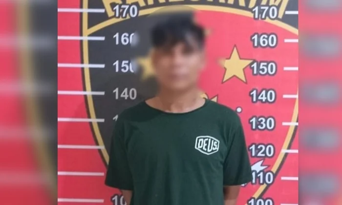 Pelaku AN diamankan Polsek Sungai Pinang usai dibekuk tim Reskrim Polres Samarinda.